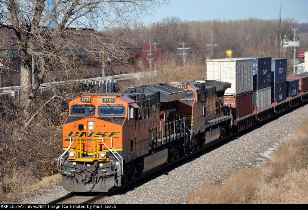 Stack train rolls east